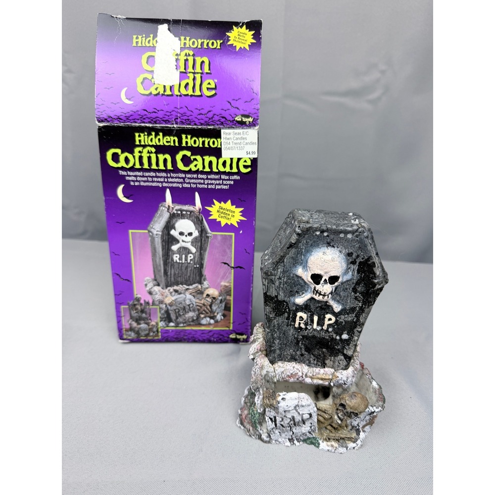 Fun World Hidden Horror Coffin Candle Skeleton Reveal Halloween Decor 8846 NIB